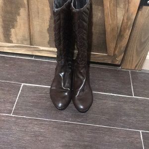 Jessica Simpson dark brown quilted riding boots